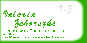 valeria zahorszki business card